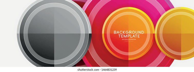 Plantilla de fondo abstracto geométrico circular para banner web, presentación de negocios, marca, fondo de pantalla. Diseño de vectores