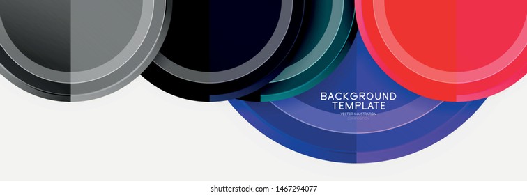 Circle geometric abstract background template for web banner, business presentation, branding, wallpaper. Vector design