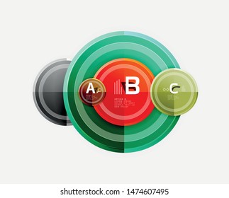 Circle geometric abstract background template for web banner, business presentation, branding, wallpaper. Vector design