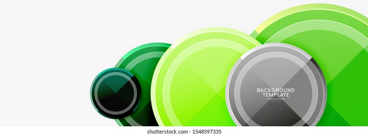 Circle geometric abstract background template for web banner, business presentation, branding, wallpaper. Vector design