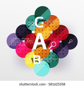 Circle geometric abstract background. Vector template background for workflow layout, diagram, number options or web design