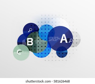 Circle geometric abstract background. Vector template background for workflow layout, diagram, number options or web design