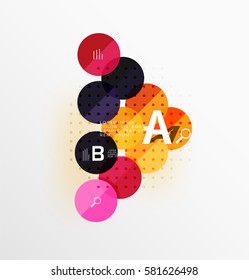 Circle geometric abstract background. Vector template background for workflow layout, diagram, number options or web design