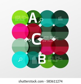 Circle geometric abstract background. Vector template background for workflow layout, diagram, number options or web design