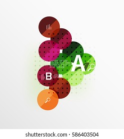 Circle geometric abstract background. Vector template background for workflow layout, diagram, number options or web design