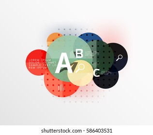 Circle geometric abstract background. Vector template background for workflow layout, diagram, number options or web design