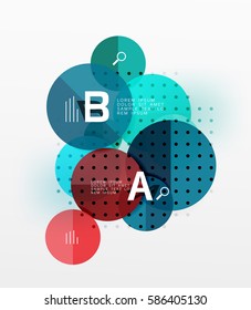 Circle geometric abstract background. Vector template background for workflow layout, diagram, number options or web design