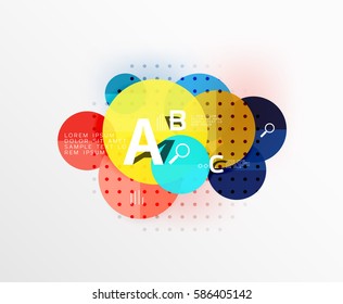 Circle geometric abstract background. Vector template background for workflow layout, diagram, number options or web design