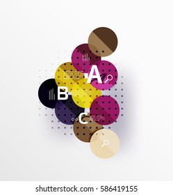 Circle geometric abstract background. Vector template background for workflow layout, diagram, number options or web design