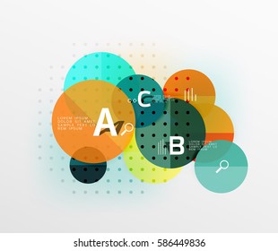 Circle geometric abstract background. Vector template background for workflow layout, diagram, number options or web design