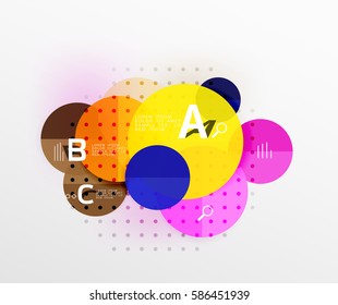 Circle geometric abstract background. Vector template background for workflow layout, diagram, number options or web design