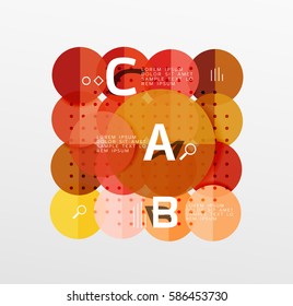 Fondo abstracto geométrico circular. Fondo de plantilla de vector para diseño de flujo de trabajo, diagrama, opciones de número o diseño web