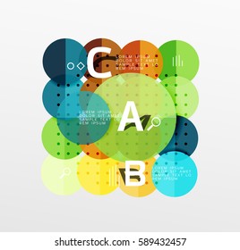 Circle geometric abstract background. Vector template background for workflow layout, diagram, number options or web design