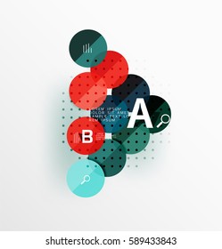 Circle geometric abstract background. Vector template background for workflow layout, diagram, number options or web design