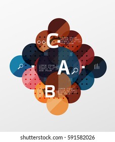 Circle geometric abstract background. Vector template background for workflow layout, diagram, number options or web design