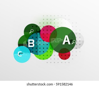 Circle geometric abstract background. Vector template background for workflow layout, diagram, number options or web design