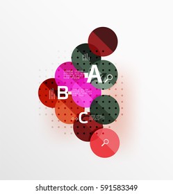 Circle geometric abstract background. Vector template background for workflow layout, diagram, number options or web design