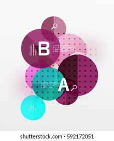 Circle geometric abstract background. Vector template background for workflow layout, diagram, number options or web design