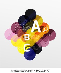 Circle geometric abstract background. Vector template background for workflow layout, diagram, number options or web design