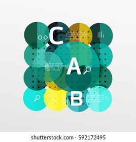 Fondo abstracto geométrico circular. Fondo de plantilla de vector para diseño de flujo de trabajo, diagrama, opciones de número o diseño web