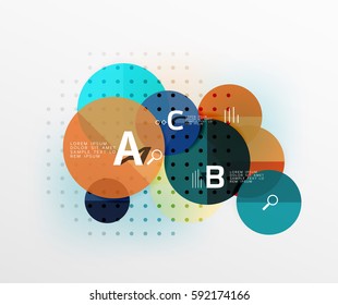 Circle geometric abstract background. Vector template background for workflow layout, diagram, number options or web design