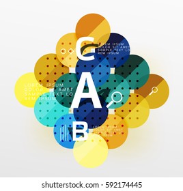Circle geometric abstract background. Vector template background for workflow layout, diagram, number options or web design