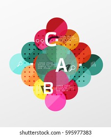 Circle geometric abstract background. Vector template background for workflow layout, diagram, number options or web design