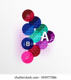 Circle geometric abstract background. Vector template background for workflow layout, diagram, number options or web design