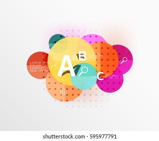 Circle geometric abstract background. Vector template background for workflow layout, diagram, number options or web design