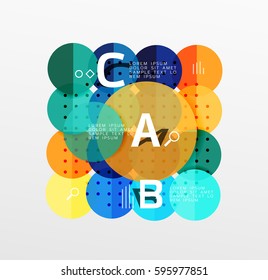 Circle geometric abstract background. Vector template background for workflow layout, diagram, number options or web design