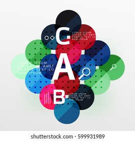 Circle geometric abstract background. Vector template background for workflow layout, diagram, number options or web design