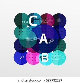 Circle geometric abstract background. Vector template background for workflow layout, diagram, number options or web design