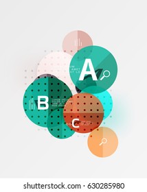 Circle geometric abstract background. Vector template background for workflow layout, diagram, number options or web design