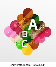 Circle geometric abstract background. Vector template background for workflow layout, diagram, number options or web design