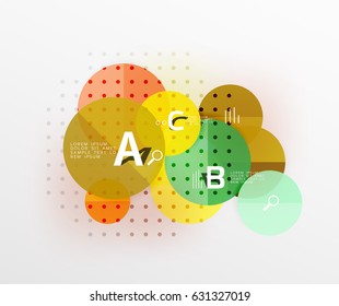 Circle geometric abstract background. Vector template background for workflow layout, diagram, number options or web design