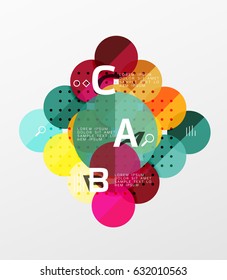 Circle geometric abstract background. Vector template background for workflow layout, diagram, number options or web design