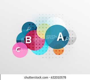 Circle geometric abstract background. Vector template background for workflow layout, diagram, number options or web design