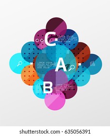 Circle geometric abstract background. Vector template background for workflow layout, diagram, number options or web design