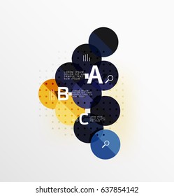 Circle geometric abstract background. Vector template background for workflow layout, diagram, number options or web design
