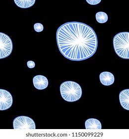 Circle geometric abstract drawing isolated on dark background.