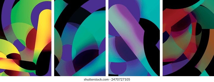 Circle geometric abstract vector posters. Vector Illustration For Wallpaper, Banner, Background, Card, Book Illustration, landing page