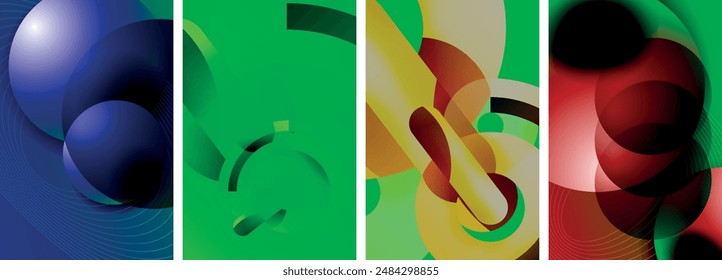 Circle geometric abstract vector posters. Vector Illustration For Wallpaper, Banner, Background, Card, Book Illustration, landing page