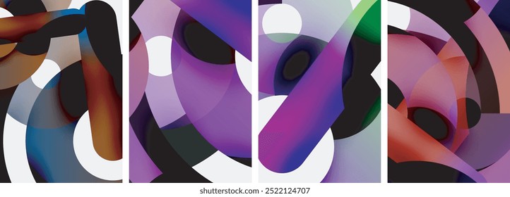 Circle geometric abstract vector posters. Vector Illustration For Wallpaper, Banner, Background, Card, Book Illustration, landing page
