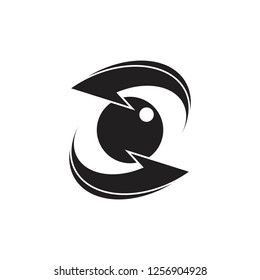 circle geometric arrows ball eye design logo 