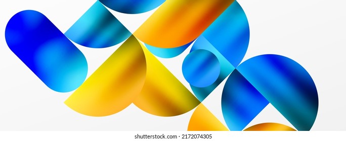 Circle geometric background. Metallic color shiny circles and round shapes. Vector Illustration For Wallpaper, Banner, Background, Card, Book Illustration, landing page