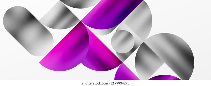 Circle geometric background. Metallic color shiny circles and round shapes. Vector Illustration For Wallpaper, Banner, Background, Card, Book Illustration, landing page