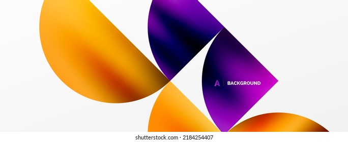 Fondo geométrico del círculo. Color metálico brillante círculos y formas redondeadas. Ilustración vectorial para fondo de escritorio, pancarta, fondo, tarjeta, ilustración del libro, página de inicio