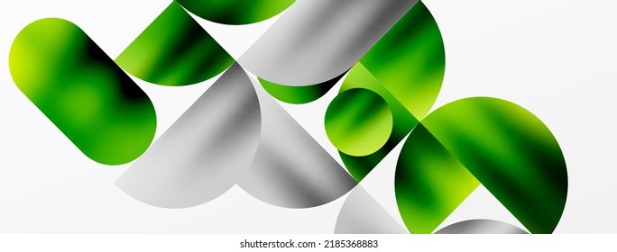 Circle geometric background. Metallic color shiny circles and round shapes. Vector Illustration For Wallpaper, Banner, Background, Card, Book Illustration, landing page