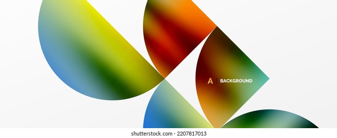 Fondo geométrico del círculo. Color metálico brillante círculos y formas redondeadas. Ilustración vectorial para fondo de escritorio, pancarta, fondo, tarjeta, ilustración del libro, página de inicio