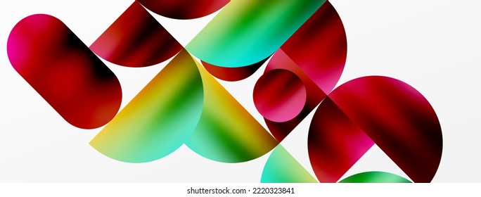 Circle geometric background. Metallic color shiny circles and round shapes. Vector Illustration For Wallpaper, Banner, Background, Card, Book Illustration, landing page